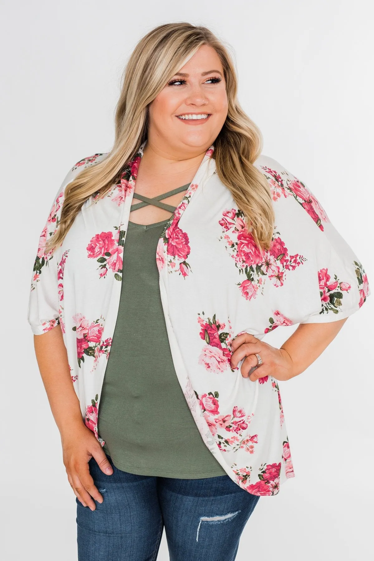 You Make Me Speechless Floral Kimono- Ivory