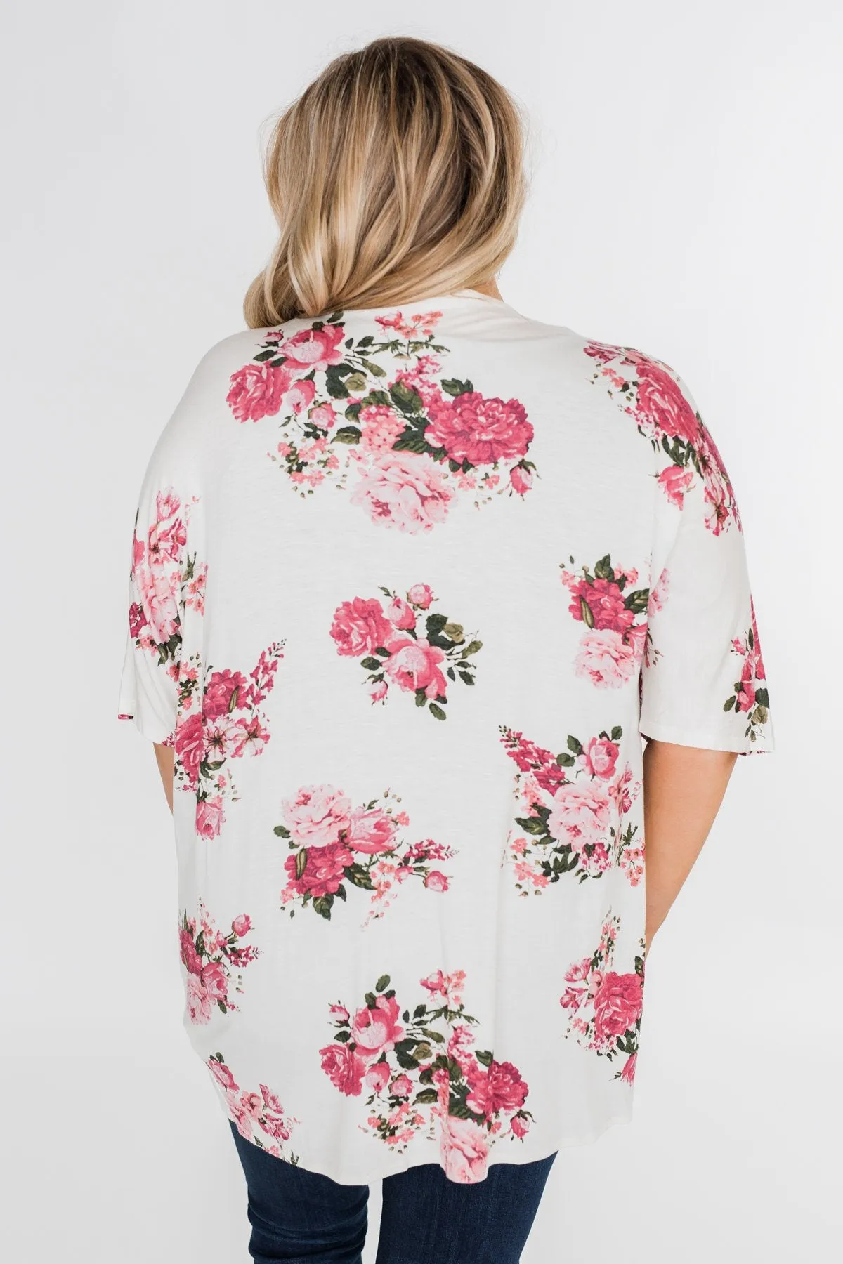 You Make Me Speechless Floral Kimono- Ivory