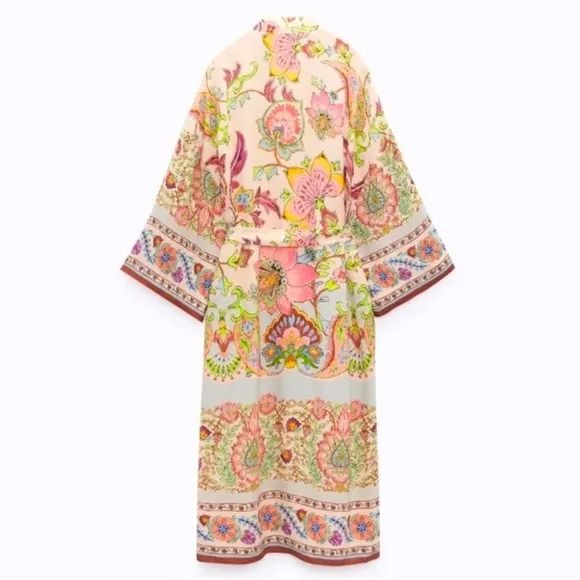 Zara Limited Edition Floral Kimono Robe Women’s Size Medium