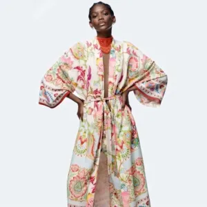Zara Limited Edition Floral Kimono Robe Women’s Size Medium