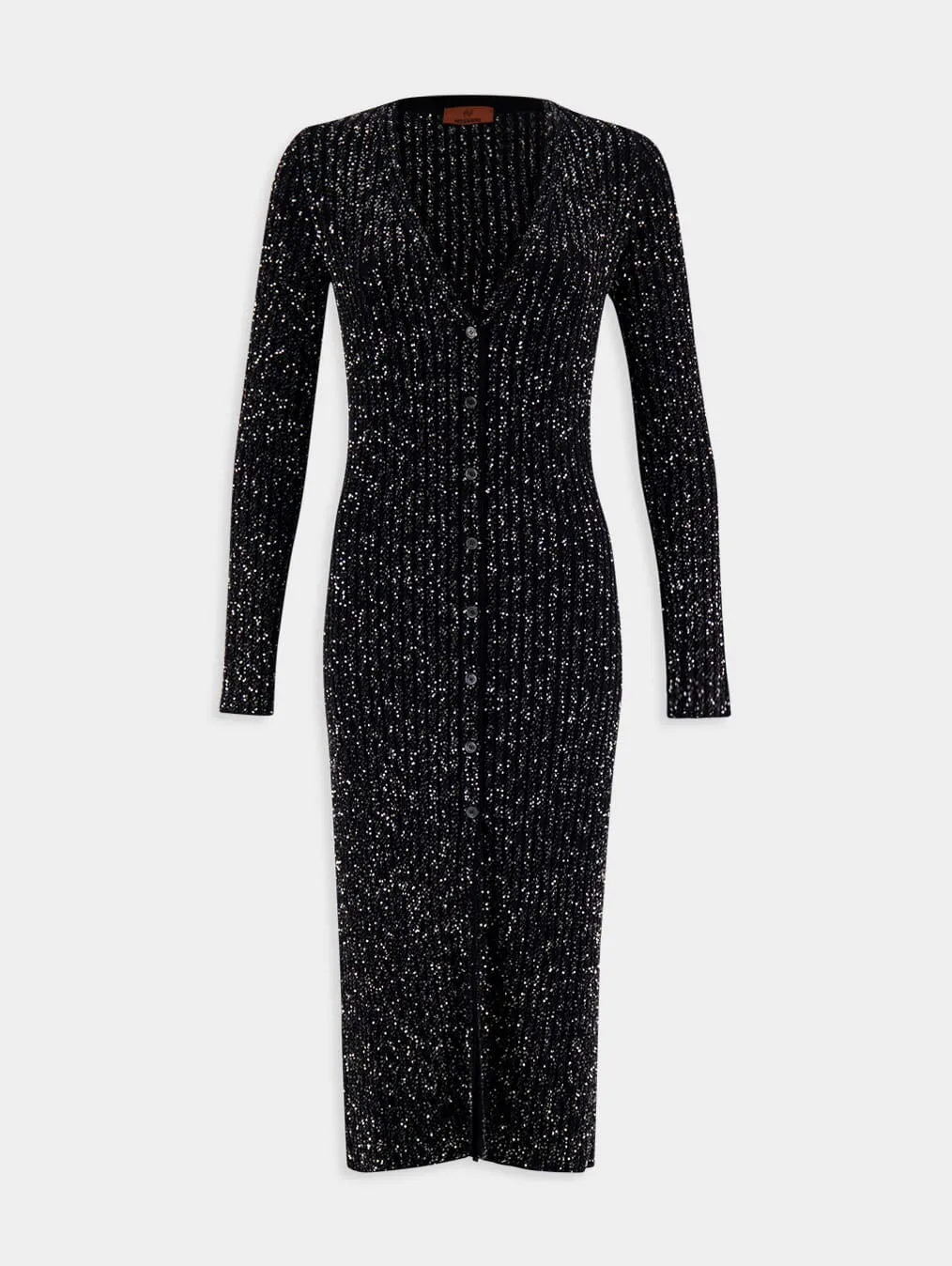 Zig Zag Sequined Long Cardigan